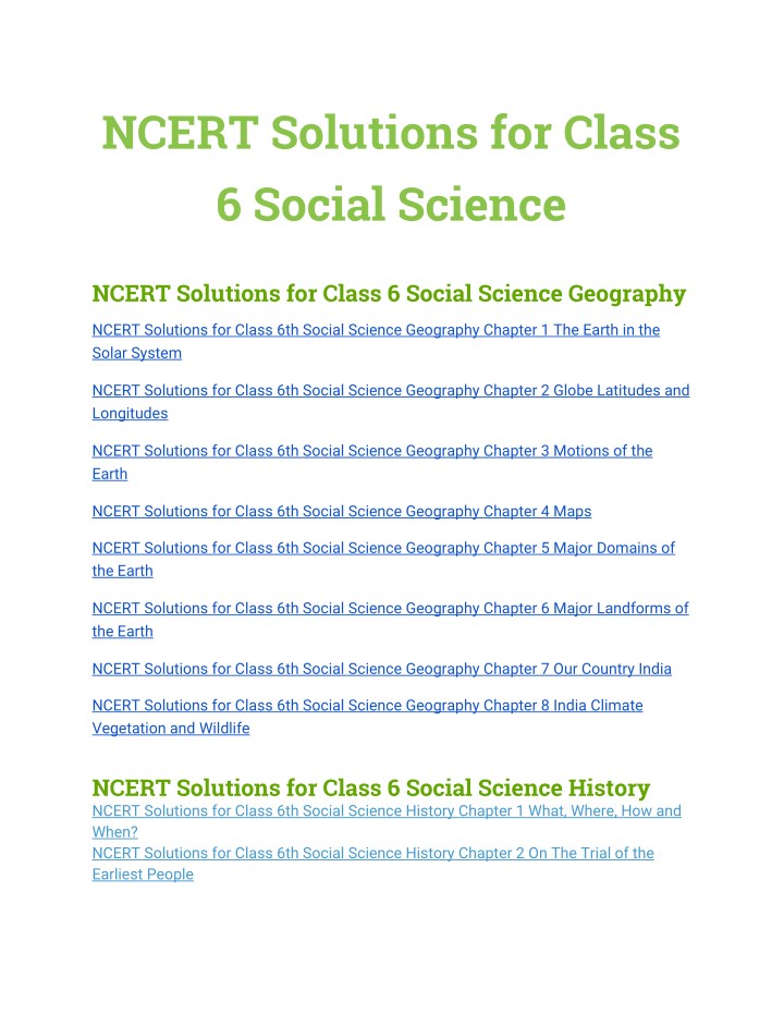 ncert class 6 social science